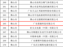 葆德入選“2019年廣東省高成長中小企業”